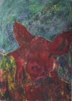 ein glückliches Schwein