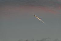 Flugzeug im Morgenrot